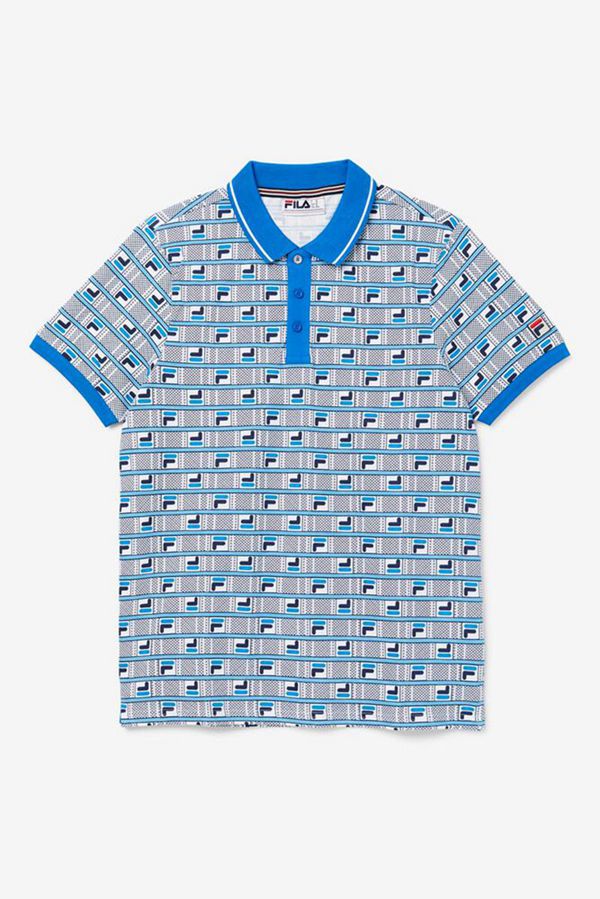Fila Gianni Men's Polo Shirts - Blue/White/Navy,NZ 340-48960